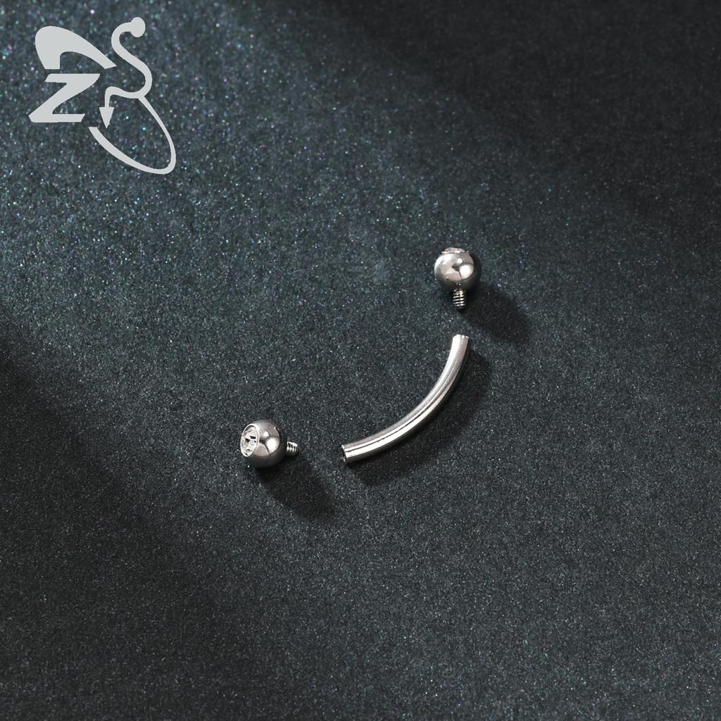 14G Stainless Steel Opal Curved Barbell Eyebrow Ring Cartilage Earring Crystal Labret Piercing Jewelry 6/8/10/12/14mm