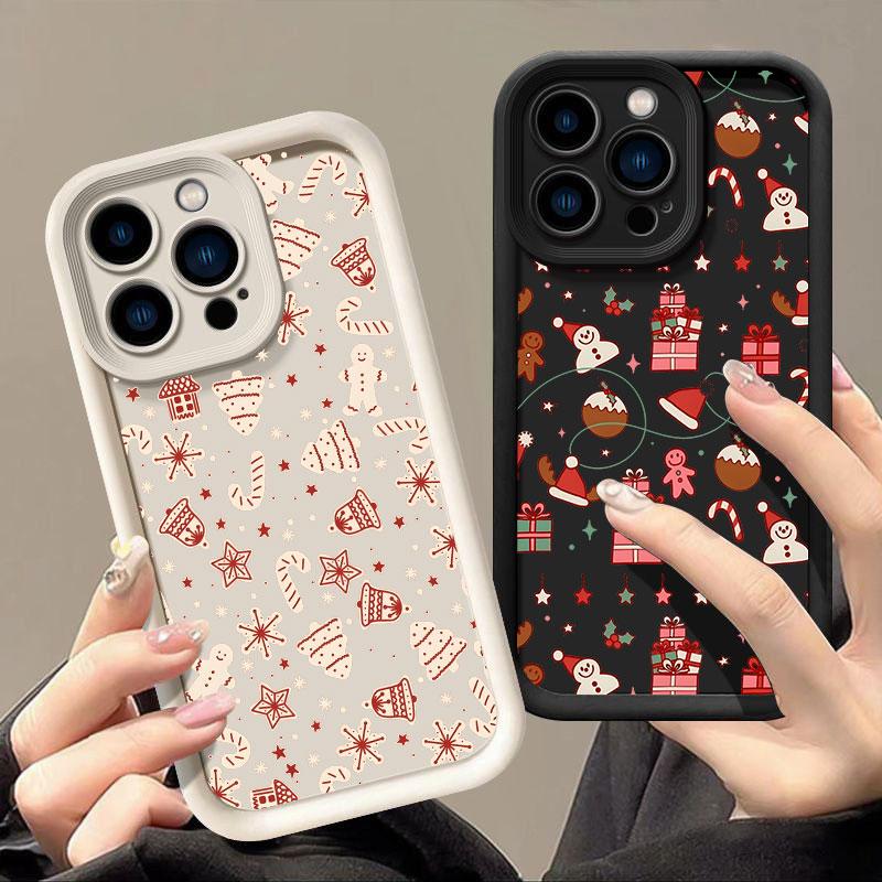 Merry Christmas Drawings Print Coque For Iphone 15 13 17 16 Case For IPhone 17 Air 11 13 12 16 Pro Max 14 Plus Soft Phone Cover