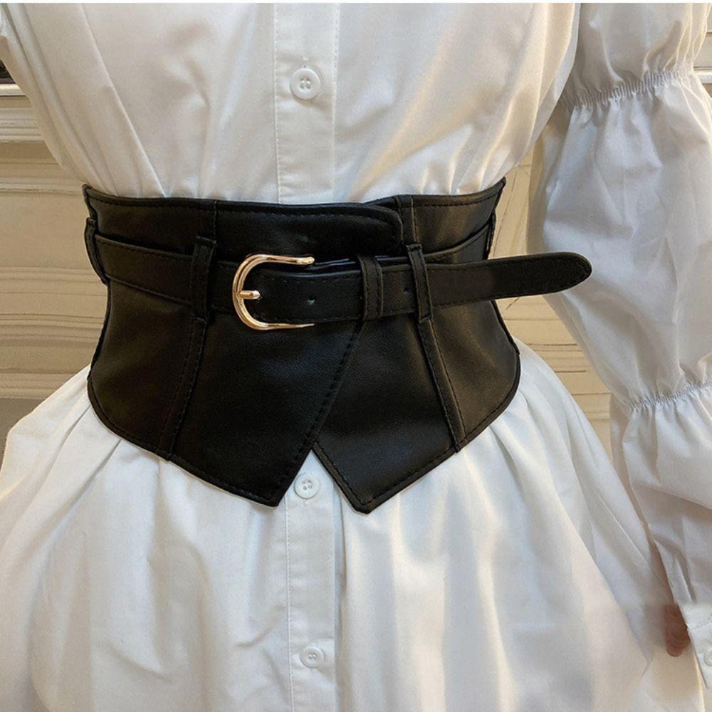 Adjustable Elastic Cummerbunds Black Waist Corset Fashion Wide Belt  Ladies