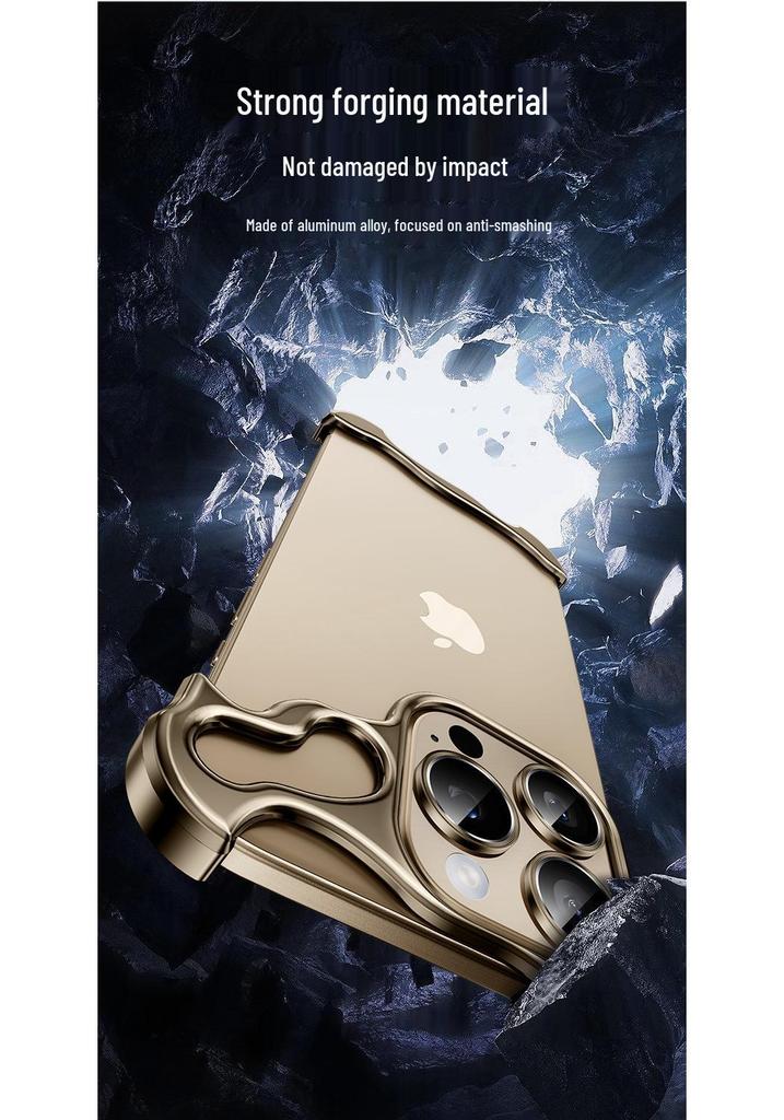 Kompatibel mit iPhone 17 Pro Max: Metall-Eckschutz in unregelmäßiger Form & randloser Linsenschutz für iPhone 14-13.