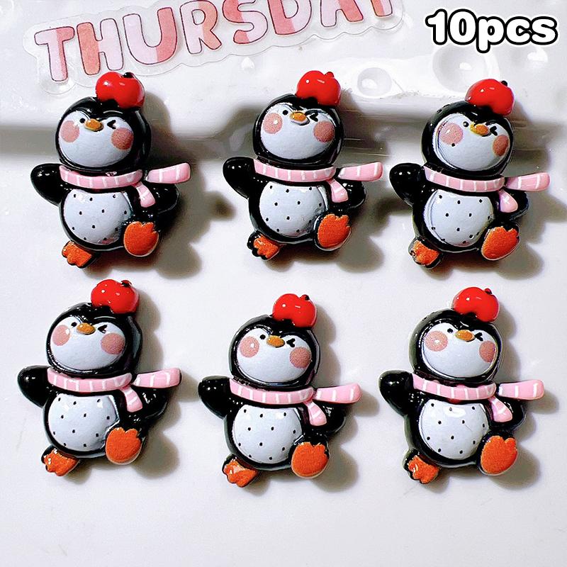10 Stück Harz Bunt Niedlich Panda Hase Bär Pinguin Hund Flache Rückseite Stein Cartoons Sammelalbum Figurinen DIY Dekor Zubehör Bastelbedarf