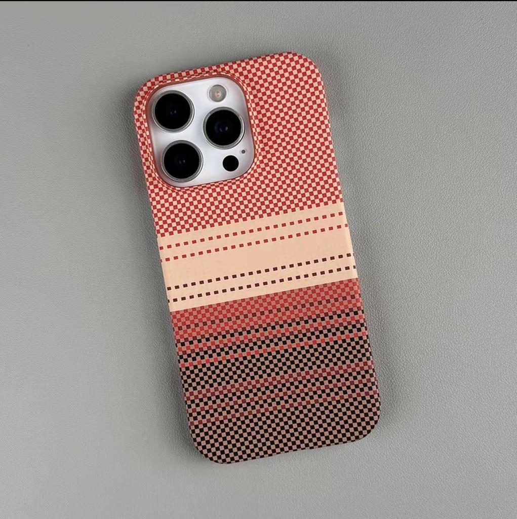 Kevlar Magnetic Case for iPhone 17 Pro Max - Sunset Mountains Design, Thin, Lightweight, Anti-drop