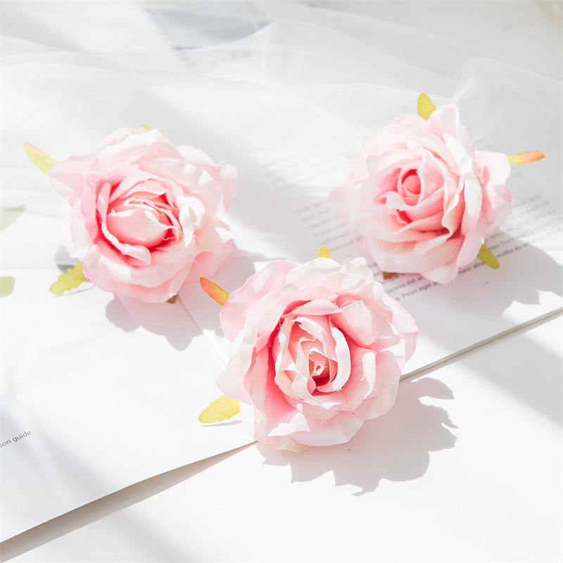 Gerollter Rand Rosenblütenkopf Handgefertigt DIY Künstliche Rosenblüten Peyote Hochzeitsblume Künstliche Requisiten Dekoration Künstliche Blumen