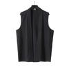Men's Retro V-Neck Cotton Linen Sleeveless Vest - Breathable, Versatile, Plus Size, New Chinese Style.