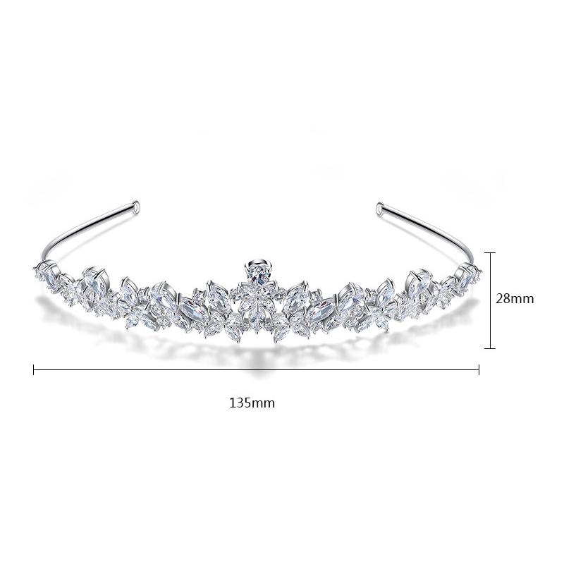 Hochwertige Funkelnde Zirkonia Romantische Braut Luxuriöse Blume Diadem Krone Hochzeit Brautjungfer CZ Haarschmuck Schmuck