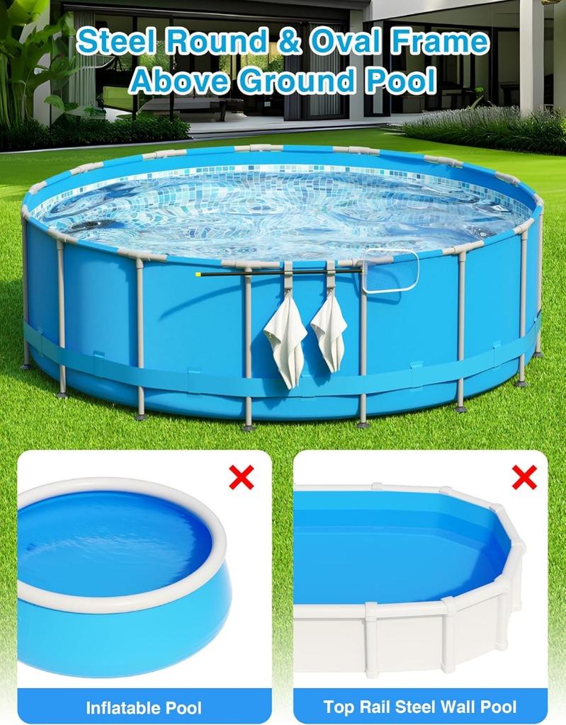 Swimming Pool Filter Pump 1.5m Hose, Pool Hooks for Poles Adjustabl Pool Pole Hanger for Above Ground Pools SAccessories