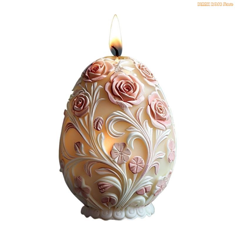 K1AE Rose Flower Molds Casting Molds Easters Relief Eggs Silicone Mould Ornament Plasters Molds Epoxy Resin Molds