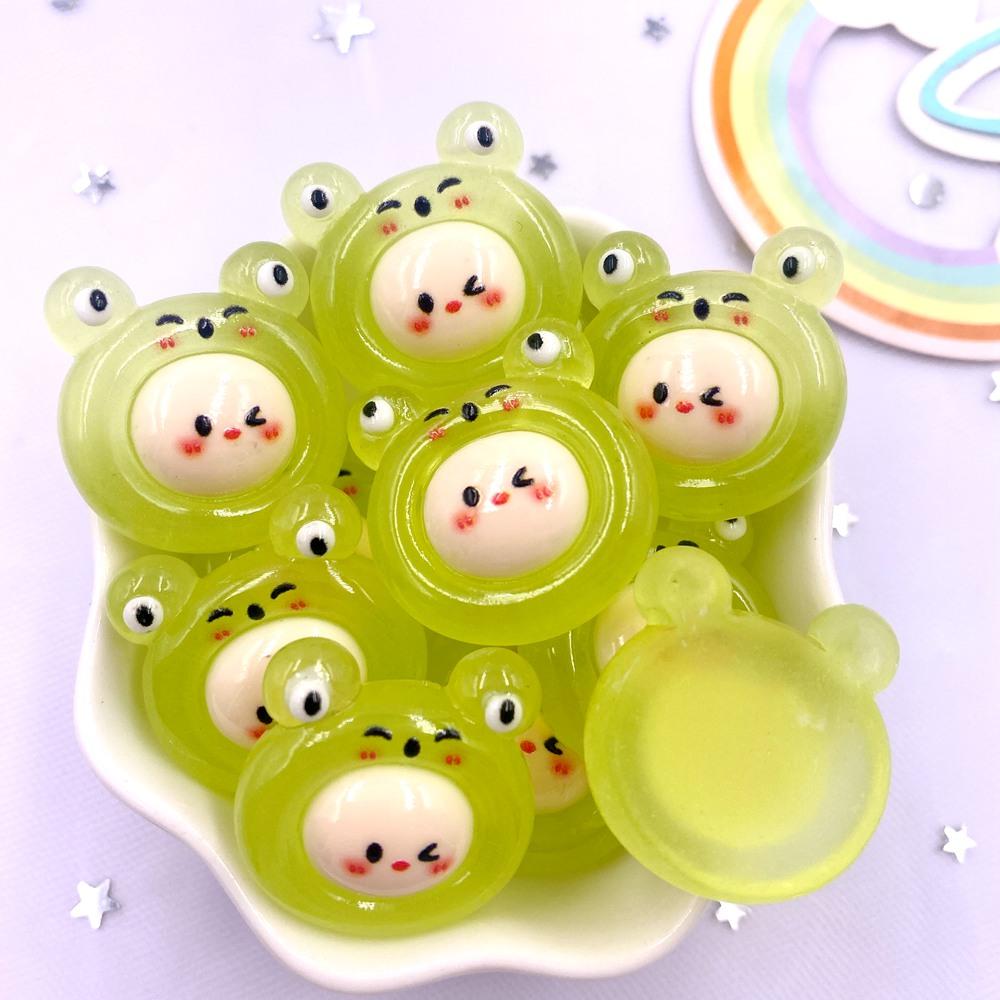 Resin Colorful Noctilucent Clear Candy Color Tiger Rabbit Cats Dog Flat back Cartoons Figurines 6PCS Scrapbooks DIY Decor Crafts