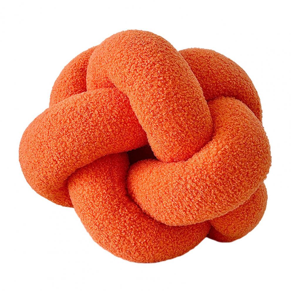 Hand Knitted Decorative Pillow Plush Braided Knot Round Ball Throw Pillow for Sofa Couch Decor Soft Elastic Sleeping Companion