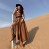 2025 Retro Chunky Heel Embroidered Pointed Toe Slip-on Western Cowboy Boots for Women