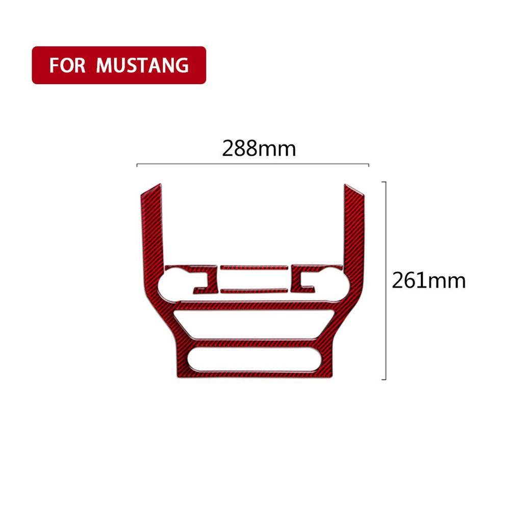 Red Carbon Fiber Cd Panel Ford Mustang 15-19