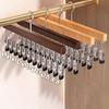 Wood Multi-Function 12 Clips Underwear Clip Wardrobe Clothes Hanger