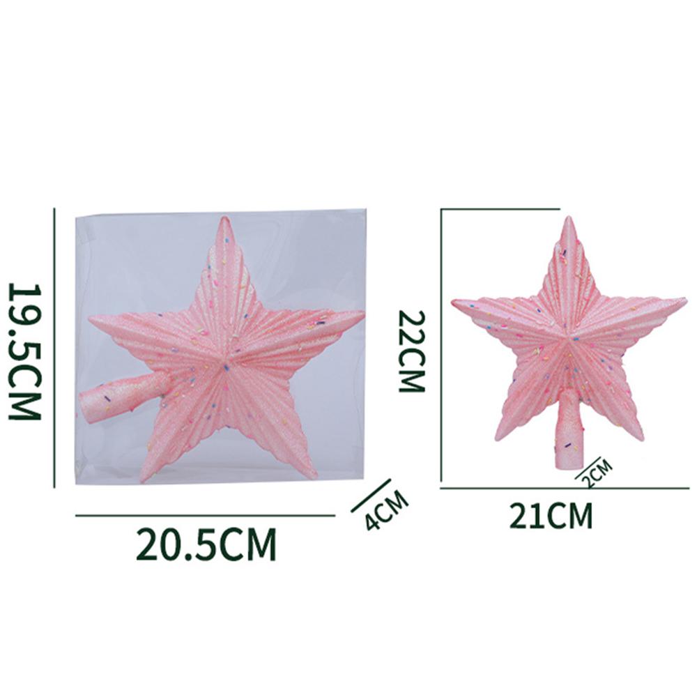 Christmas Pink Pentagon Top Star Tree Topper Exquisite Star Xmas Tree Small Christmas Star Topper Christmas Decorations