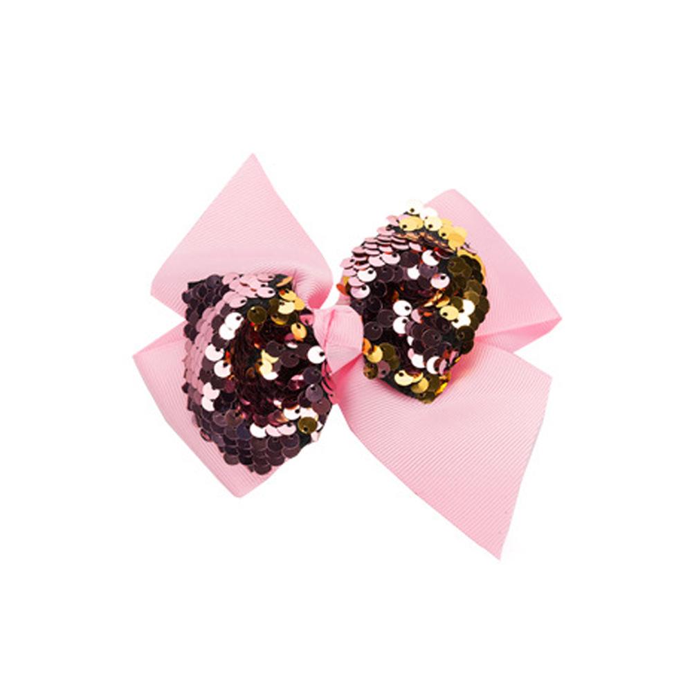 Rainbow Sequin Bow Hair Clip for Kids - Fabric Accessory