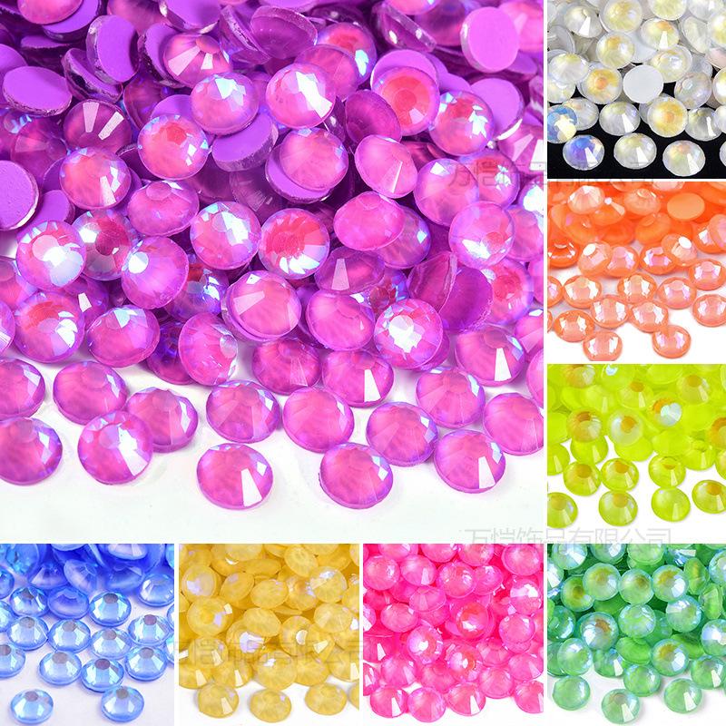 Nail Art Luminous Flat Bottom Diamond Glass Crystal Fluorescent Diamond Diy Rhinestone Nail Jewelry Accessories