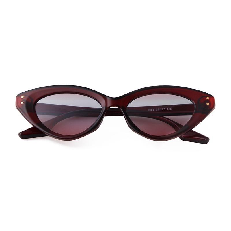 Vintage Fashion Cat Eye Sunglasses Women Men Luxury Designer Retro Rivet Cute Pink Lens Cateye Sun Glasses Large Shades S2686