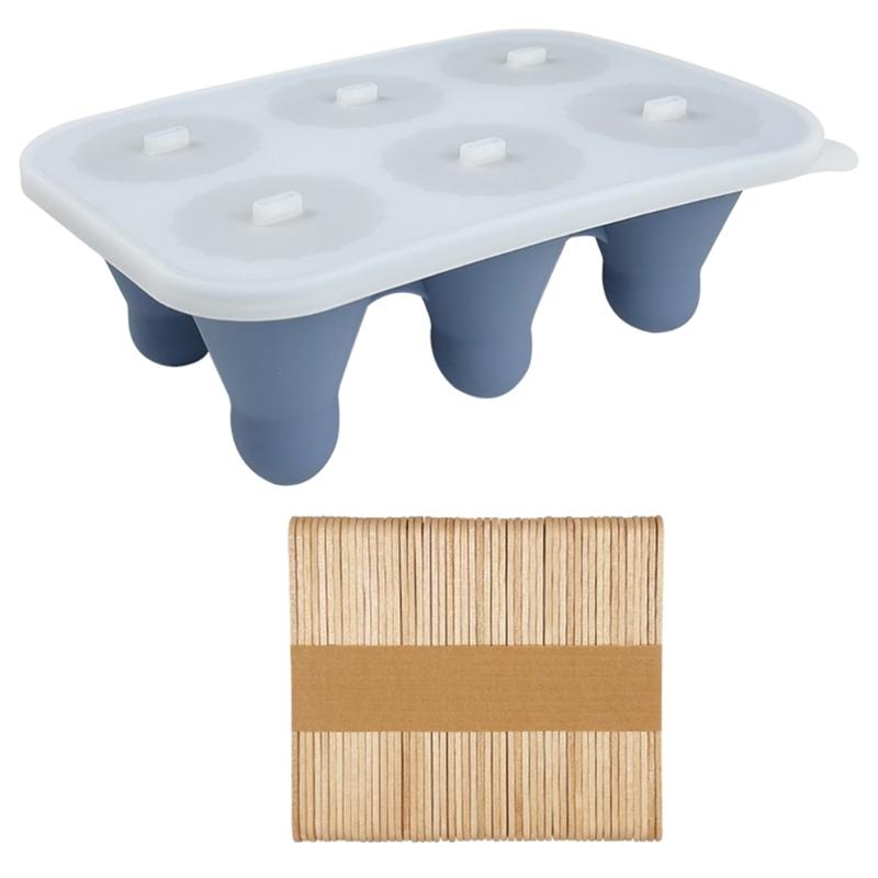 

Convenient Ice Cream Making Mould 6 Grids Badminton Shape Ice Lolly Mould Silicones Dessert Maker for Household Use 1 синий
