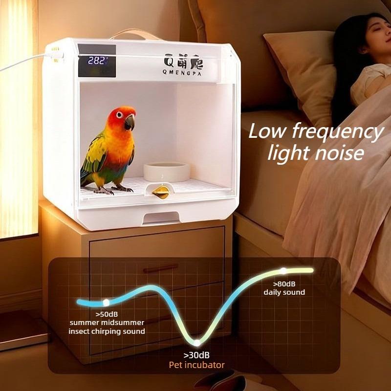Tragbarer Papageien-Inkubator Temperaturregelung Atmungsaktiv Handheld Vogelkäfig Intelligentes Thermostatisches Papageienhaus Vogelhabitat Versteck