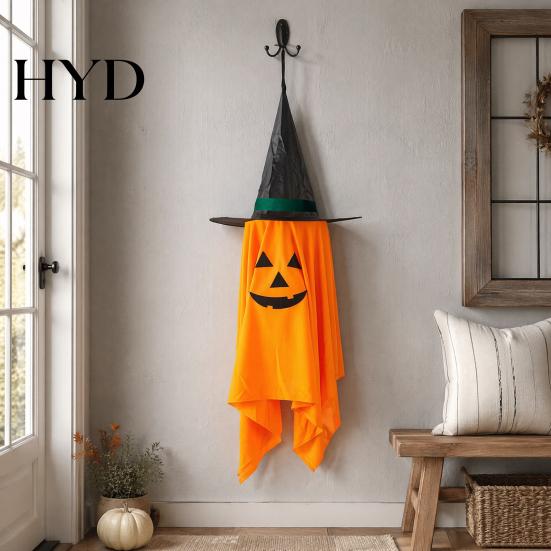 Gothic Party Theme Decor Cute Halloween Hanging Decor, Pumpkin Ghost Pendant with Indoor Festival Atmosphere Props Wizard Hat, Spooky Witch