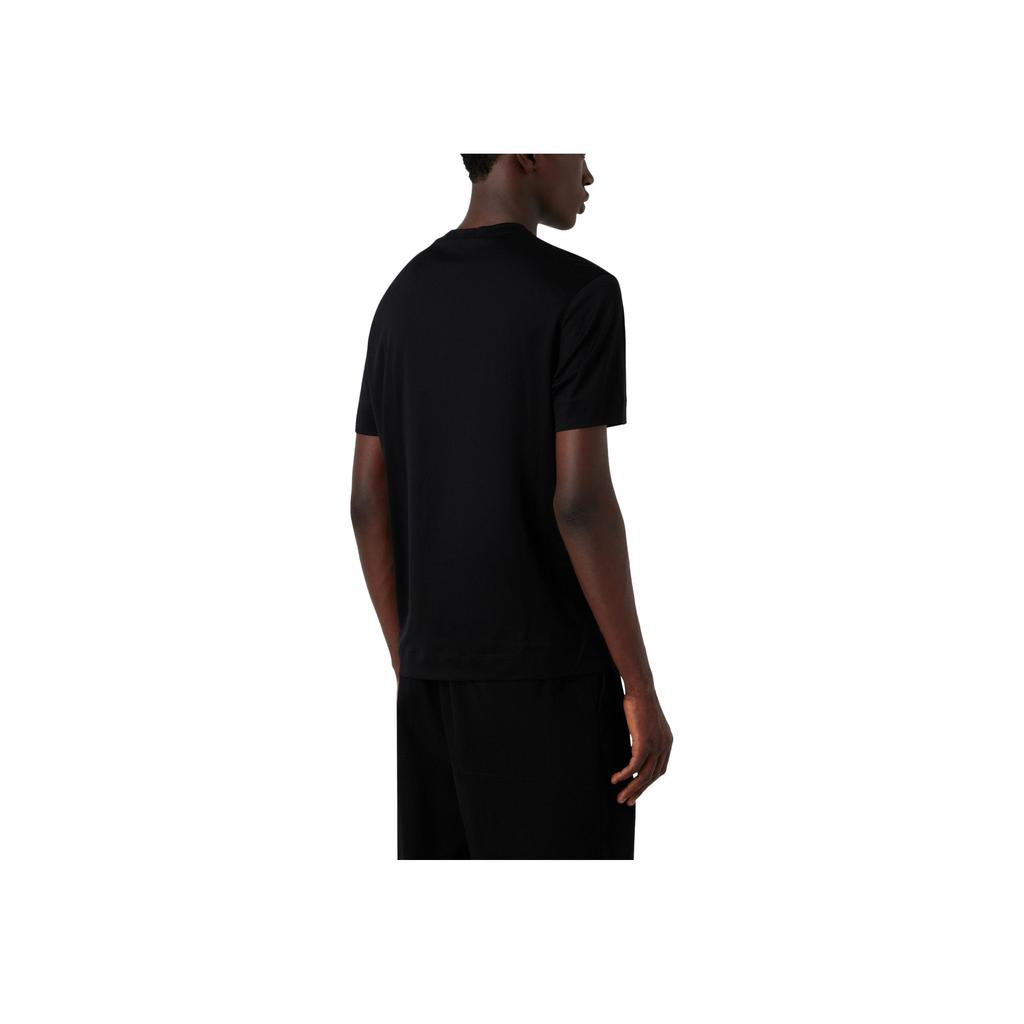 Emporio Armani FW23 Limited Edition Letter Logo Pattern Round Neck Short Sleeve T-Shirt Men Tops Black 6R1TB7-1JUVZ-0999