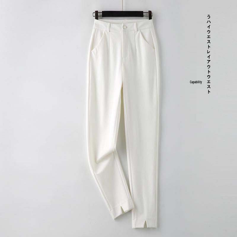 Women's Spring High-Waisted Slim Cigarette Pants - Versatile, Slim-Fit, Straight-Leg Suit Pants