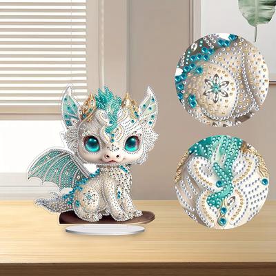 Zodiac 5D DIY Diamond Art Tabletop Decorations Tiger Diamond Painting Desktop Decorations Snake Chicken for Office Desktop Decor