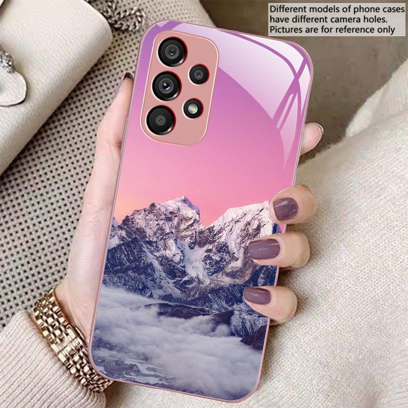 Snow Mountain Scenery For Samsung S8 S9 S10 S20 U Ltra S21 Pro S22 Plus S23 FE S24 Ultra S25 Edge S25Ultra Glass Phone Case