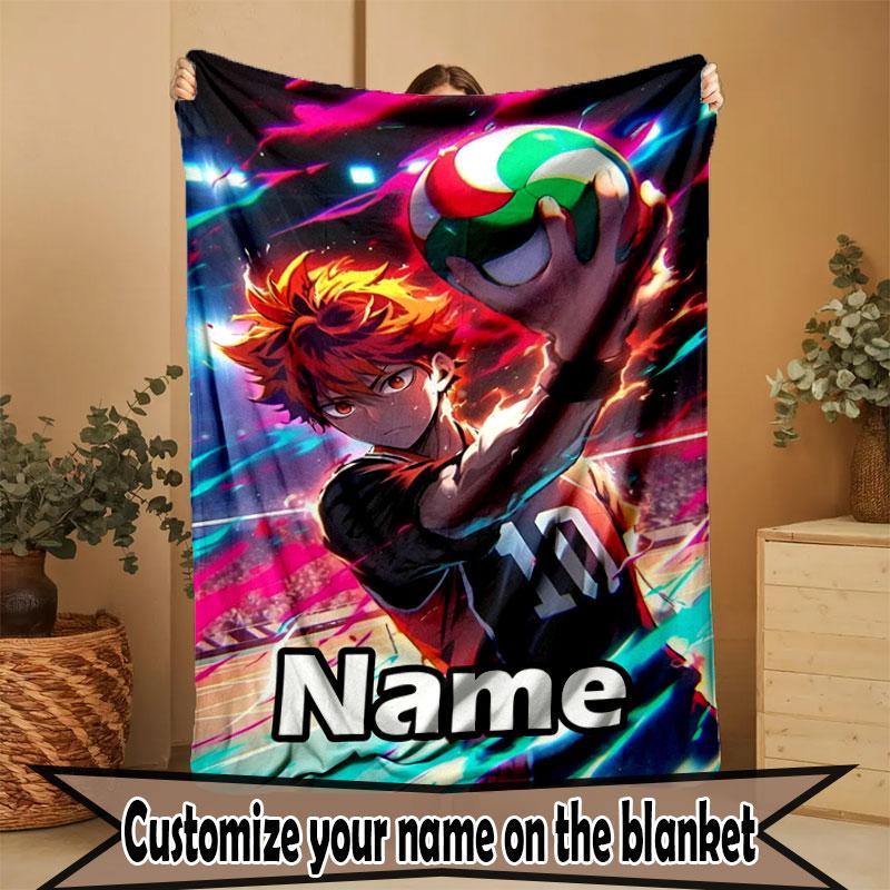 Individuelle Namenspersonalisierte Haikyu Druckdecke, Heimdekoration, Schlafzimmer, Sofa, Camping, Couch, Geschenke für Geburtstag Weihnachten