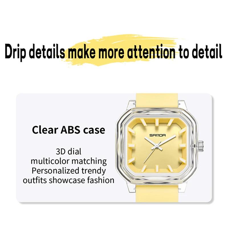 SANDA New Jelly Color Contrasting Student Children's Watch Waterproof Sports Simple Boys and Girls Quartz Wristwatch Reloj Niño