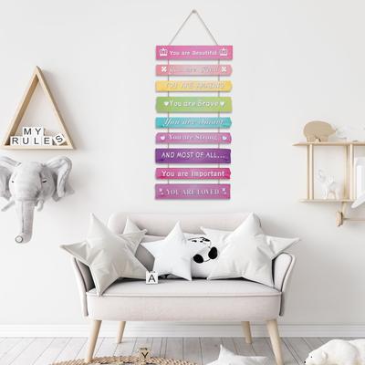 Inspirational Wall Art Decor Space/Dream Themed Bedroom Decor Wooden Motivational Plaque Wall Hanging Sign with Inspirational