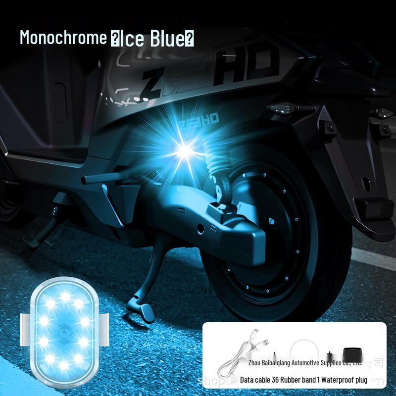 Electric Motorcycle with Touch Charging & Flashing Airplane Lights, Seven-Color Drone-Style Anti-Collision Warning