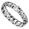 Fashion Jewelry Titanium Steel Classic Biker Black Silvery Curb Chain Bracelet