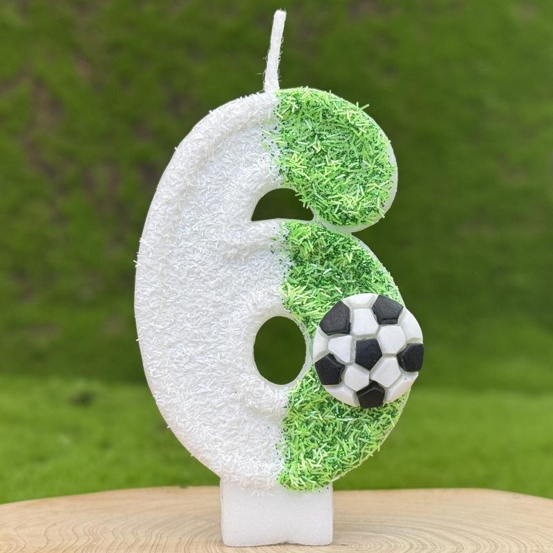 New Sports Football Digital Birthday Candle Cake Decoration First Birthday Celebration Handmade Digital Candle