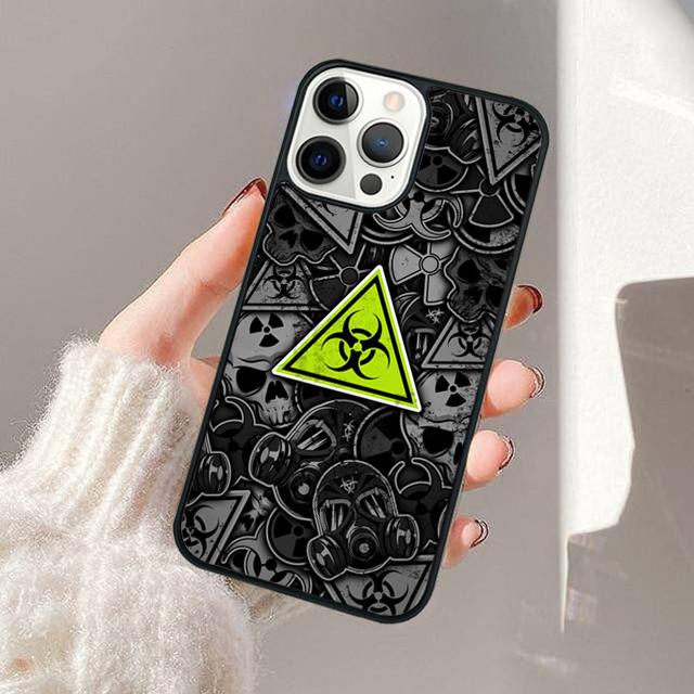 Biohazard Symbol Phone Case For iPhone 17 Air 14 15 16 16e 13 12 Max Cover For Apple iPhone 17 Air 11 Pro Max Plus Coque