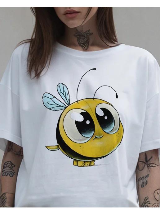 T-shirt with a bee/insect print – Summer style S