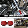 uxcell 4pcs Universal Round Red Front Lower Fork Reflector Sticker Rear Saddlebag Reflective Cover with 6mm Screws