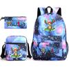 One Piece Anime Backpack Kids School Use Large Capacity Oxford Fabric Dual Shoulder Bag With Padded Straps