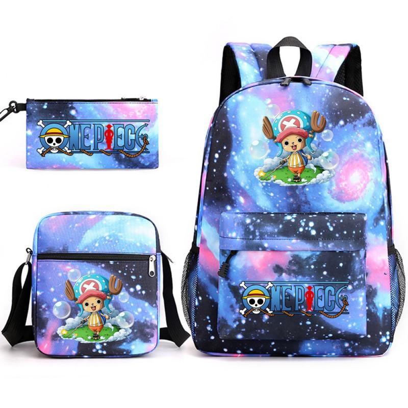One Piece Anime Backpack Kids School Use Large Capacity Oxford Fabric Dual Shoulder Bag With Padded Straps