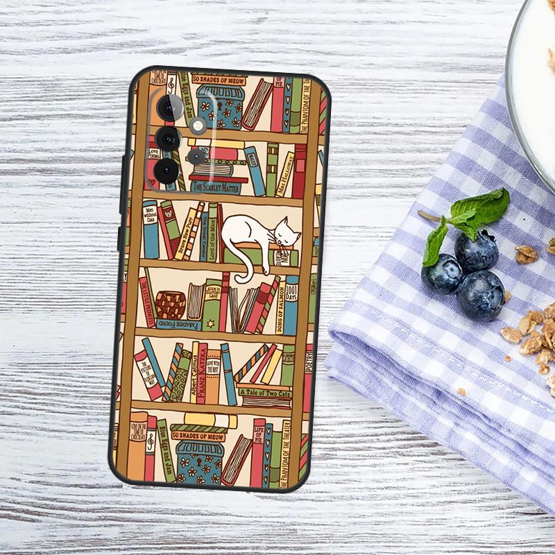 Read Books ilustrační Obal pro Samsung Galaxy A15 A25 A35 A55 A53 A33 A13 A52 A32 A12 A51 A71 A14 A34 A54 Pouzdro