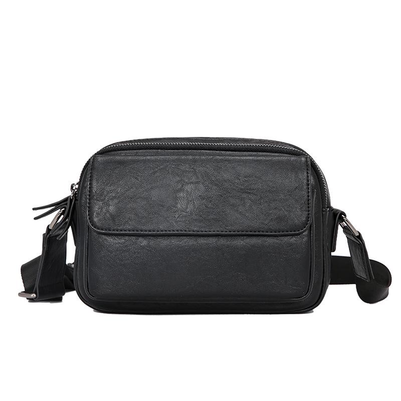 

Модная мужская сумка-мессенджер небольшого размера — стильная и простая уличная мода чёрный