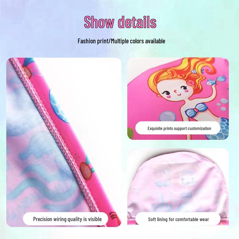 Söta tecknade badmössor för barn med öronproppar - Lös passform för pojkar och flickor