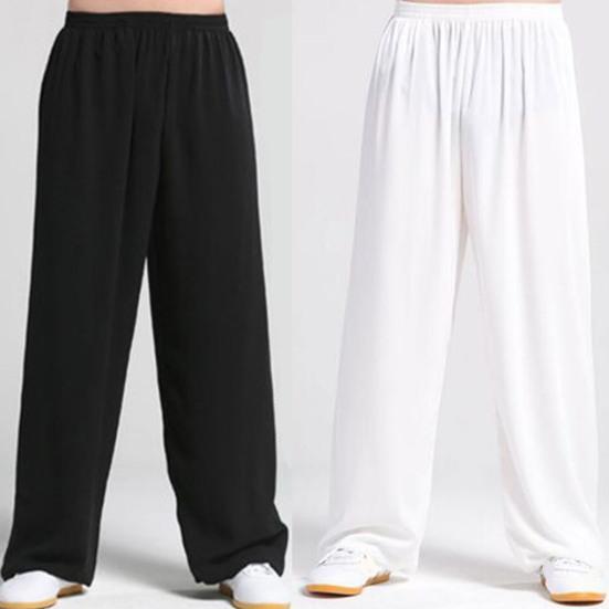 Men Pants Solid Color Elastic Waist Modal Casual Spring Trousers for Daily Wear