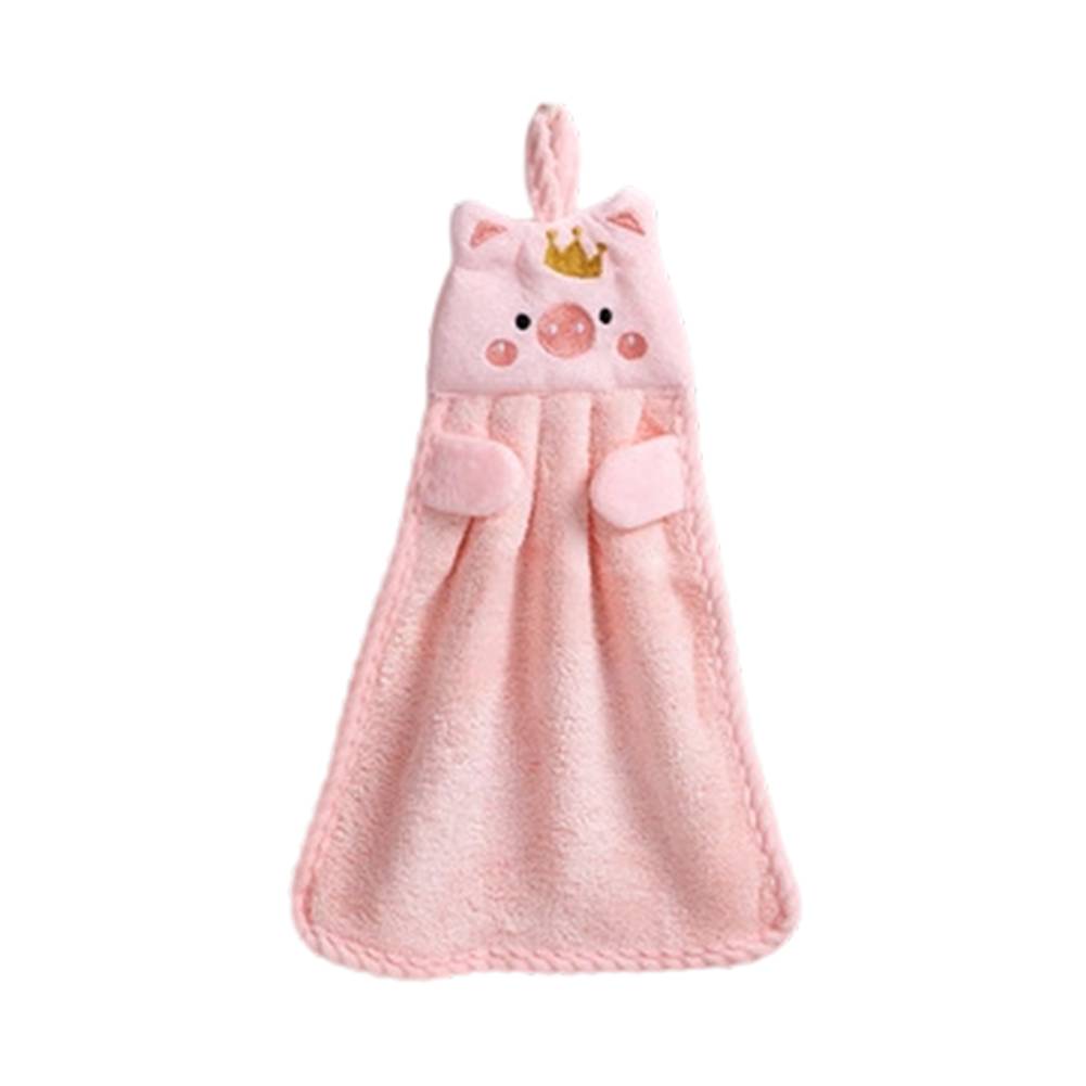

Hangable Hand Towel Kawaii Pig Towel Decorative Accent Towel рожевий