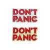 Alphabet Painted Alloy Brooch: 'DON'T PANIC' Metal Badge - English Language Accessory