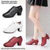 Dance Shoes Women's Adult Latin Dance Shoes Women's Square Dance Shoes Middle Heel Teacher Shoes Soft Sole Breathable Sailor Dance Shoes