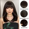 HAIRCUBE Černohnědá Smíšená blondýnka Syntetické paruky pro ženy Dlouhé rovné hnědé paruky s ofinou Párty Denně Umělé vlasy