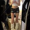 Women's Plus Size Low-Rise Distressed Denim Shorts - Y2K Hip-Hugging A-Line Style