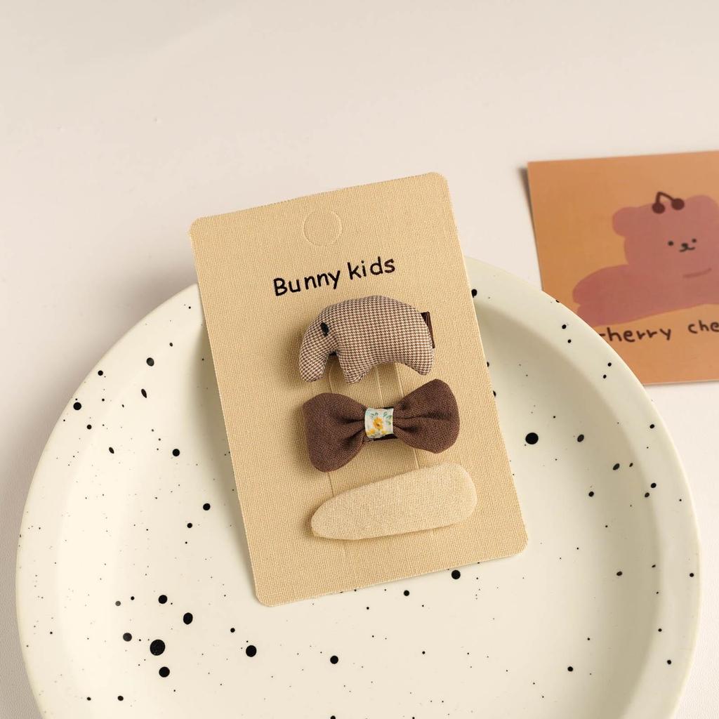 Korean Cartoon Flower Bear Bow Hairpin for Children