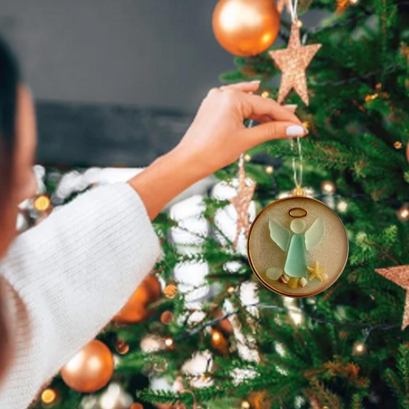 Clear Angel Figurine Hanging Decors Durable Acrylic Christmas Trees Ornament With Secure Hanging Loop