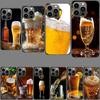 A Fresh Cold Beer Phone Case For Iphone 16E 15 Pro 14 Plus 17E 16 17 Pro Max Air 11 12 13 Mini Shockproof Capa Cute Cover TPU
